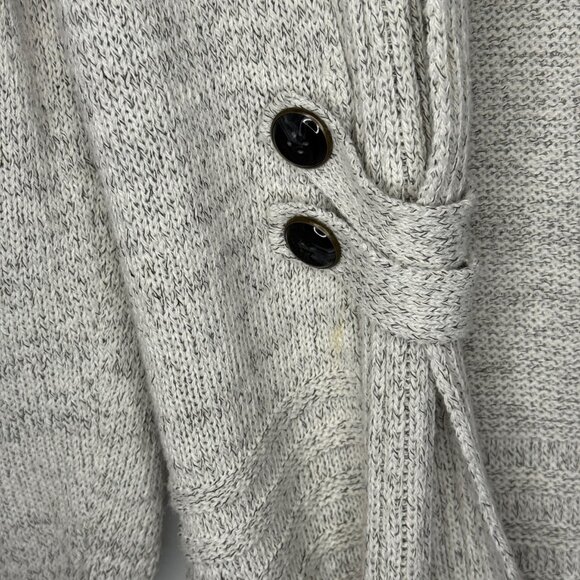 Women’s AB Studio Beige/ Gray Open Front Button Accents Cardigan Sweater SZ S - Picture 5 of 8